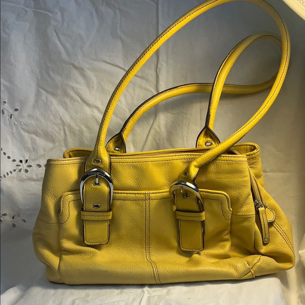 BOGO Yellow Leather Shoulder Bag - Classic Women's Tote